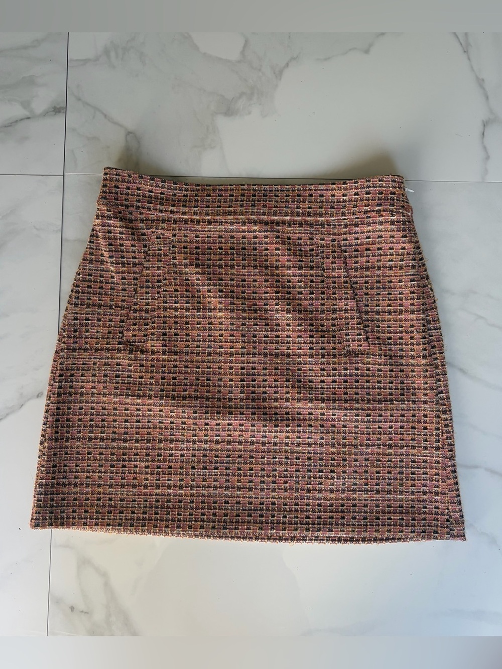 LOFT Tweed Mini Skirt Size 4 NWT Multicolor Textured Fall Work Skirt